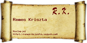 Remes Kriszta névjegykártya